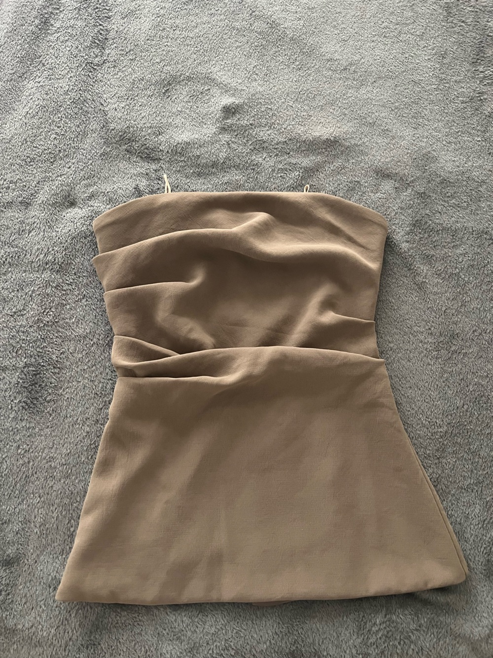 Aritzia Neutral Taupe Draped Blouse